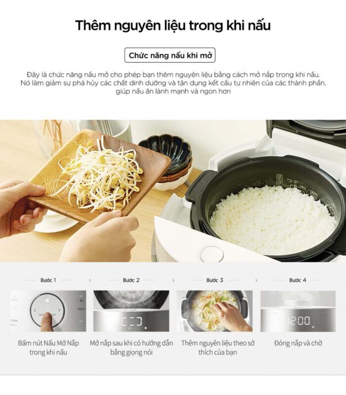 Nồi cơm điện tử CUCKOO CRP-LHTR0610FB 1.08L áp suất kép cao tần - Ảnh 10