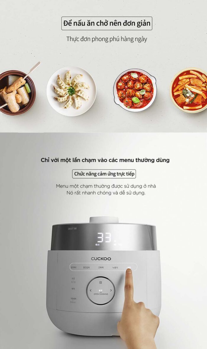 Nồi cơm điện tử CUCKOO CRP-LHTR0610FW 1.08L áp suất kép cao tần - Ảnh 7