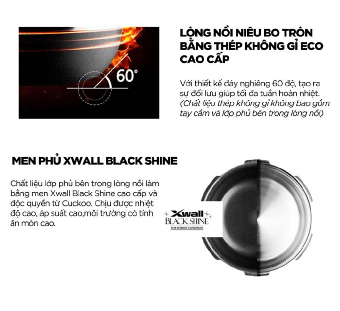 Nồi cơm điện tử CUCKOO CRP-LHTR1009F BKSIVNCV 1.8L áp suất kép cao tần - Ảnh 4