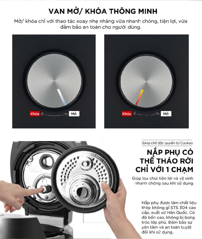 Nồi cơm điện tử CUCKOO CRP-LHTR1009F BKSIVNCV 1.8L áp suất kép cao tần - Ảnh 13