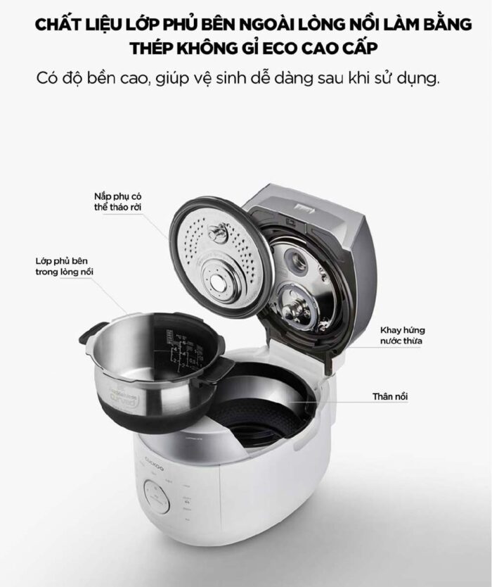 Nồi cơm điện tử CUCKOO CRP-LHTR1009F BKSIVNCV 1.8L áp suất kép cao tần - Ảnh 7