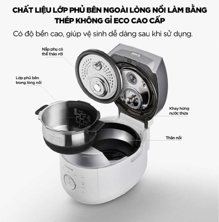 Nồi cơm điện tử CUCKOO CRP-LHTR1009F WHSIVNCV 1.8L áp suất kép cao tần - Ảnh 6