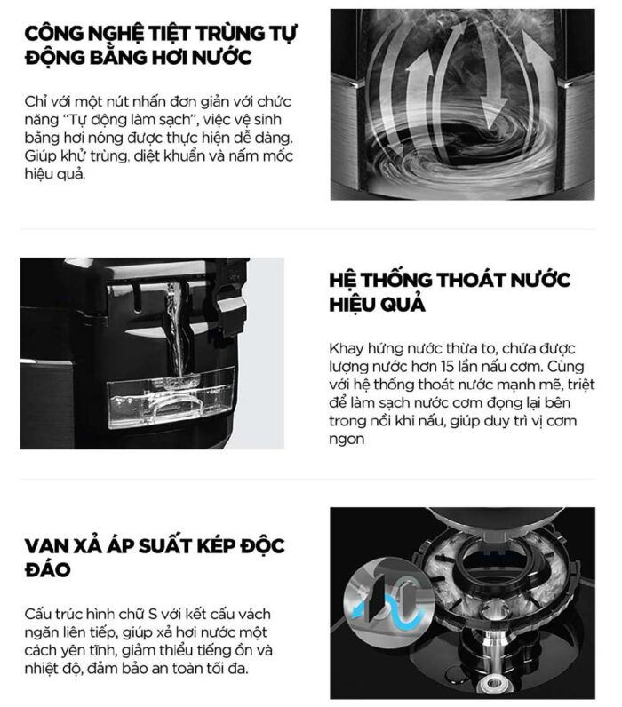 Nồi cơm điện tử CUCKOO CRP-LHTR1009F WHSIVNCV 1.8L áp suất kép cao tần - Ảnh 5