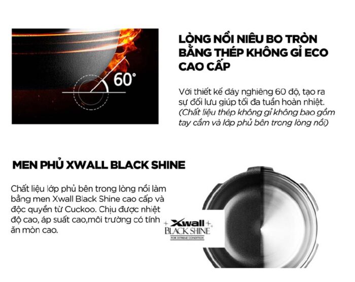 Nồi cơm điện tử CUCKOO CRP-LHTR1009F WHSIVNCV 1.8L áp suất kép cao tần - Ảnh 4