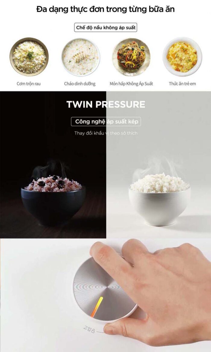 Nồi cơm điện tử CUCKOO CRP-LHTR1010FW 1.8L áp suất kép cao tần - Ảnh 8