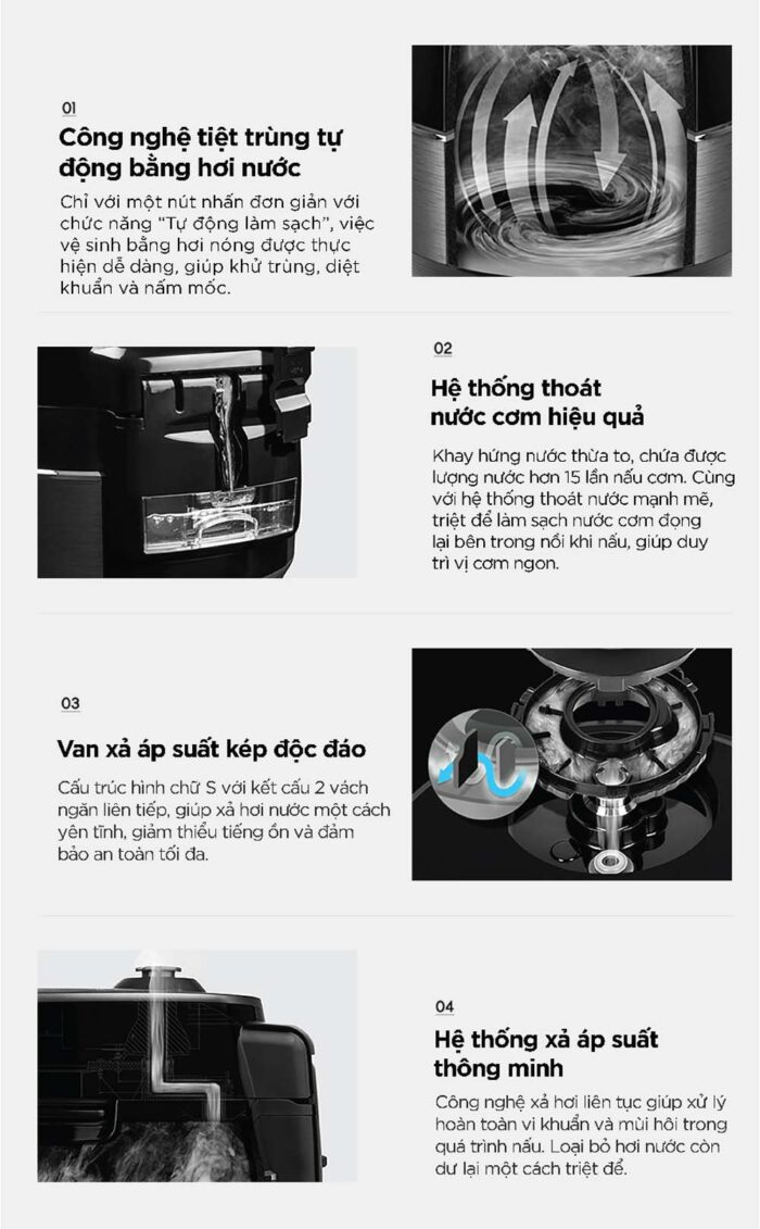 Nồi cơm điện tử CUCKOO CRP-QS1010FG BKPGIDBP 1.8L áp suất - Ảnh 4