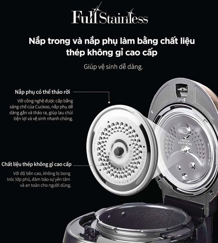 Nồi cơm điện tử CUCKOO CRP-R0600F BKGBCRVNCV 1.08L áp suất - Ảnh 7