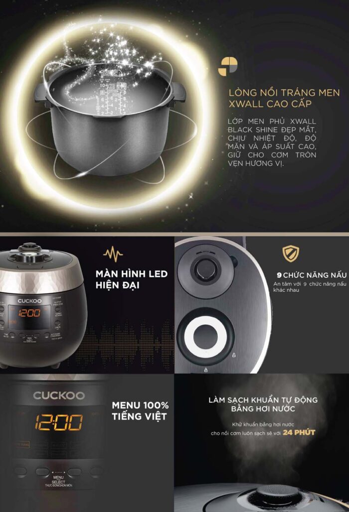 Nồi cơm điện tử CUCKOO CRP-R0600F BKGBCRVNCV 1.08L áp suất - Ảnh 6