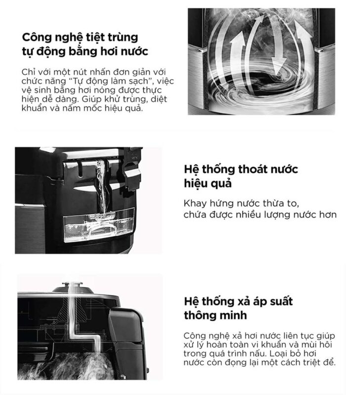 Nồi cơm điện tử CUCKOO CRP-R1000F BKGBCRVNCV 1.8L áp suất - Ảnh 4