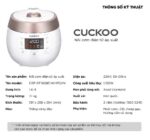 Nồi cơm điện tử CUCKOO CRP-RT1008F WHPGVN 1.8L áp suất kép - Ảnh 2