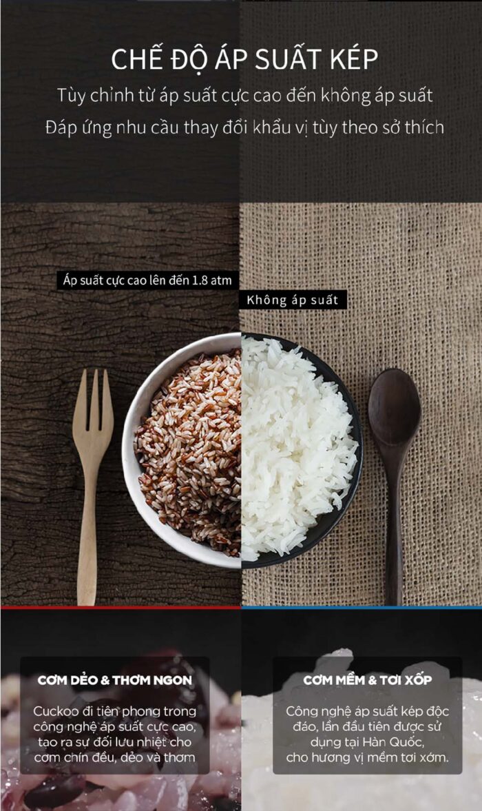 Nồi cơm điện tử CUCKOO CRP-RT1008F WHPGVN 1.8L áp suất kép - Ảnh 10