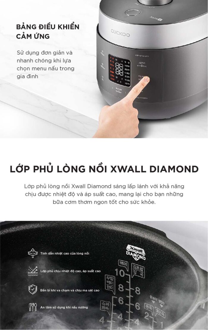 Nồi cơm điện tử CUCKOO CRP-ST0610FG 1.08L áp suất kép - Ảnh 5
