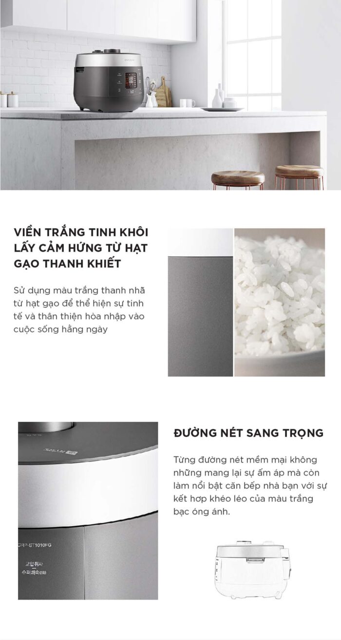 Nồi cơm điện tử CUCKOO CRP-ST1010FG 1.8L áp suất kép - Ảnh 13