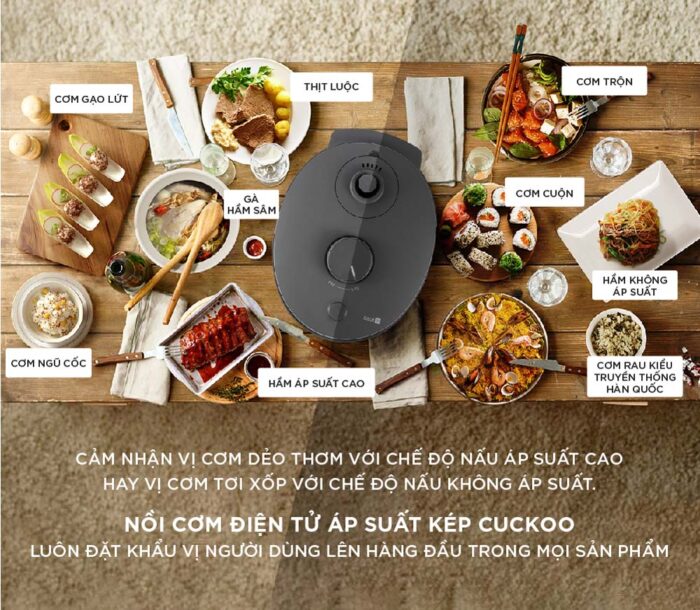 Nồi cơm điện tử CUCKOO CRP-ST1010FG 1.8L áp suất kép - Ảnh 11