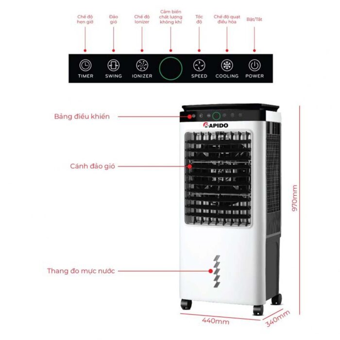 Quạt điều hòa RAPIDO TURBO - Everest 6000D - Ảnh 4