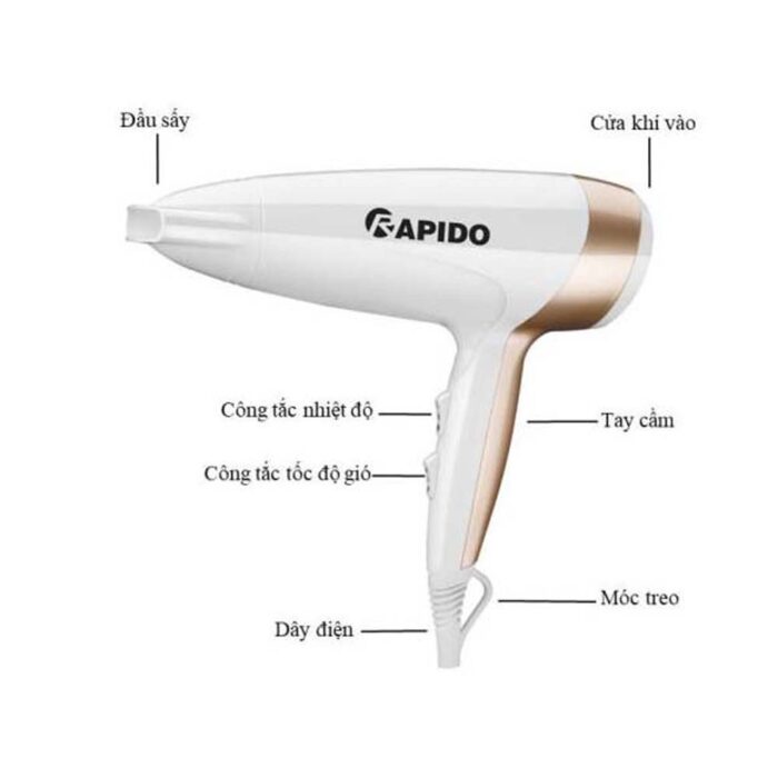 Máy sấy tóc Rapido RHD-2000P - Ảnh 2