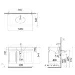 Bản vẽ kĩ thuật Tủ lavabo CAESAR LF5028 EH15028AW7V