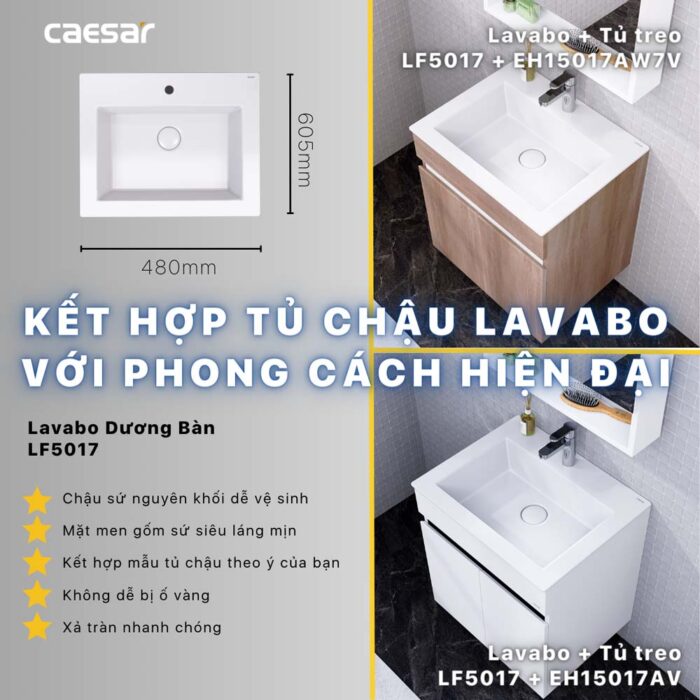 Tủ lavabo CAESAR LF5017 EH15017AW7V - Ảnh 12