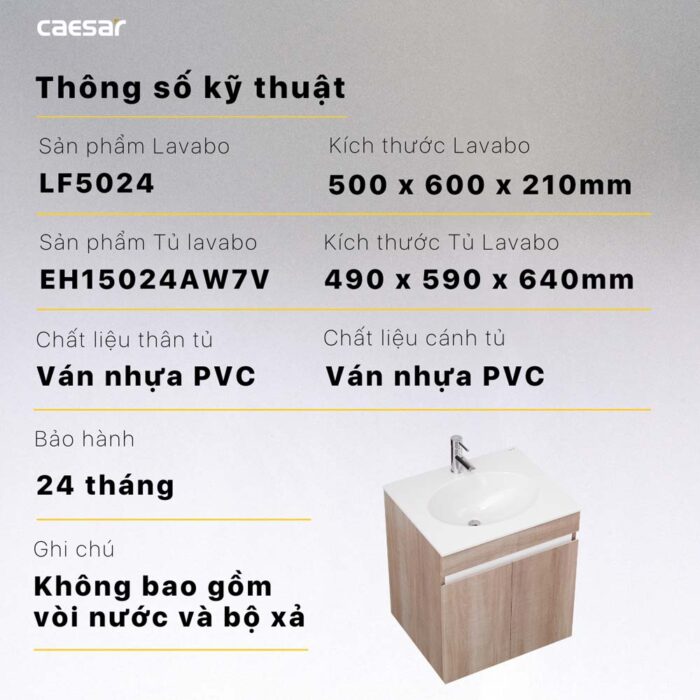 Tủ lavabo CAESAR LF5024 EH15024AW7V - Ảnh 2