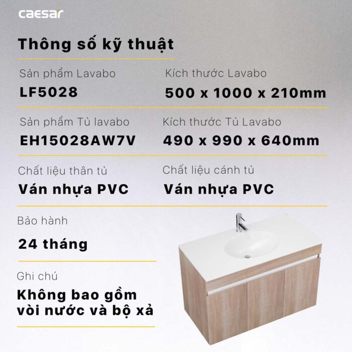 Tủ lavabo CAESAR LF5028 EH15028AW7V - Ảnh 10