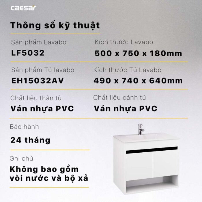 Tủ lavabo CAESAR LF5032 EH15032AV - Ảnh 10