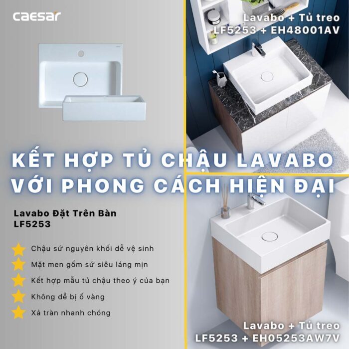 Tủ lavabo CAESAR LF5253 EH05253AW7V - Ảnh 10