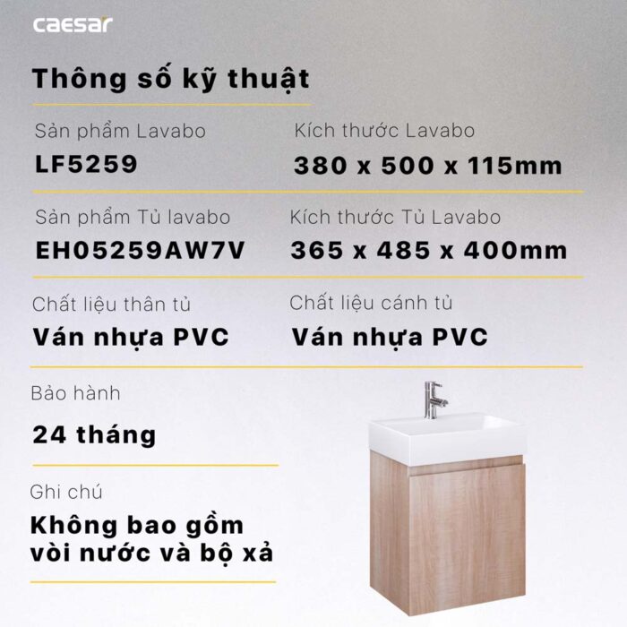 Tủ lavabo CAESAR LF5259 EH05259AW7V - Ảnh 2