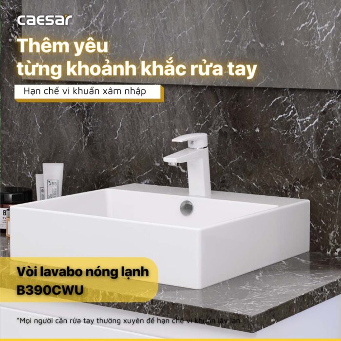 Vòi lavabo CAESAR B390CRU nóng lạnh - Ảnh 4