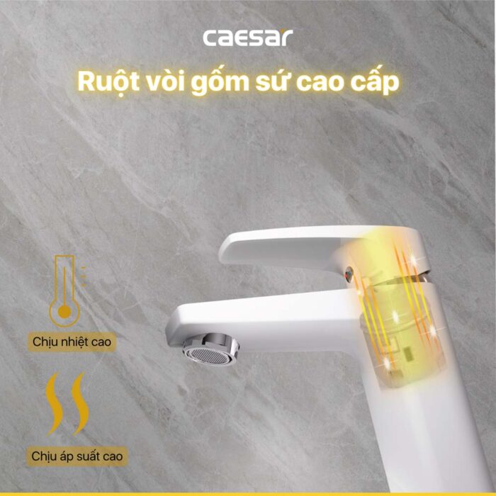 Vòi lavabo CAESAR B390CRU nóng lạnh - Ảnh 8