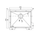 Bản Vẽ Kỹ Thuật Chậu rửa bát Inox Hafele HS21-SSN2S60P 567.94.070