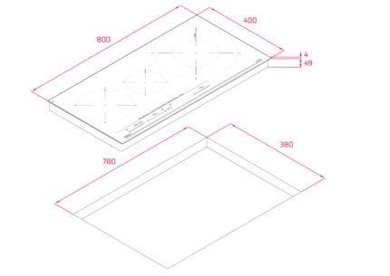 Bản vẽ kích thước Bếp từ ba TEKA IZC 83620 MST 112500039