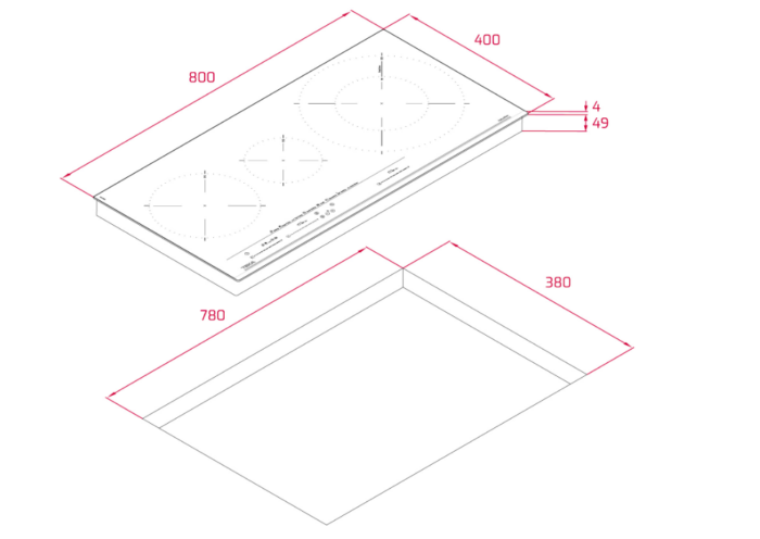 Bản vẽ kích thước Bếp từ ba TEKA IZC 83620 MST 112500039