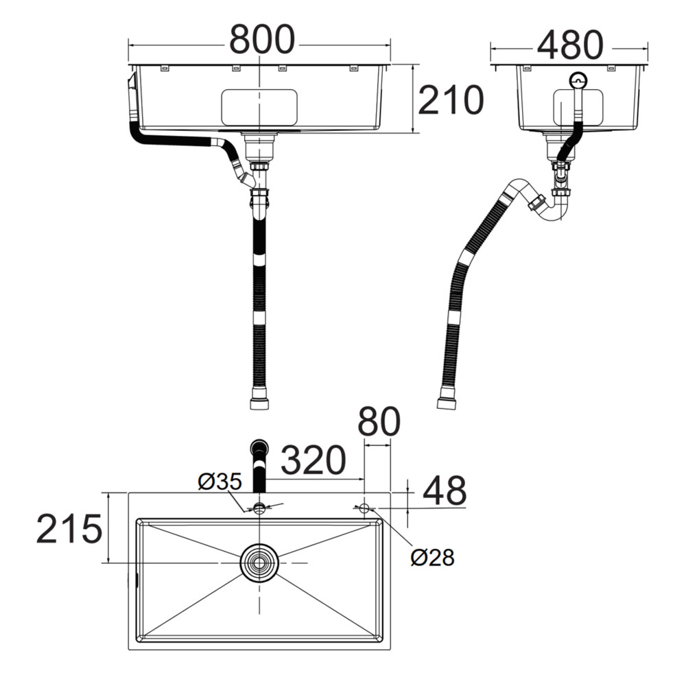 Bản vẽ kích thước Chậu rửa bát Inox AMERICAN STANDARD FFASX122 1 HỐ