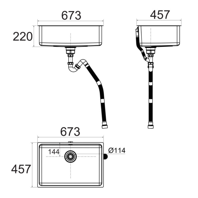 Bản vẽ kích thước Chậu rửa bát Inox AMERICAN STANDARD FFASX126 1 HỐ