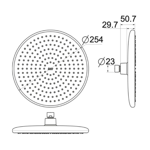 Bản vẽ kỹ thuật Bát sen âm tường American Standard 1030960001 Dòng Moonshadow Embrace