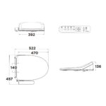 Bản vẽ kỹ thuật Nắp bồn cầu American Standard FAMILY R EBIDET rửa điện tử