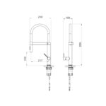 Bản vẽ kỹ thuật Vòi rửa bát MALLOCA K586SBS nóng lạnh