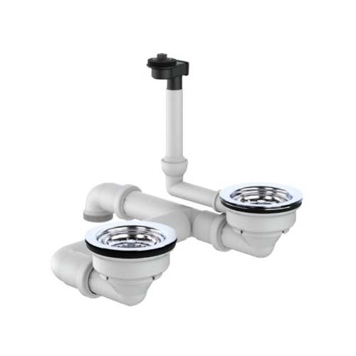 Bộ xả chậu rửa bát Hafele 570.35.923 chậu đá 2 hố