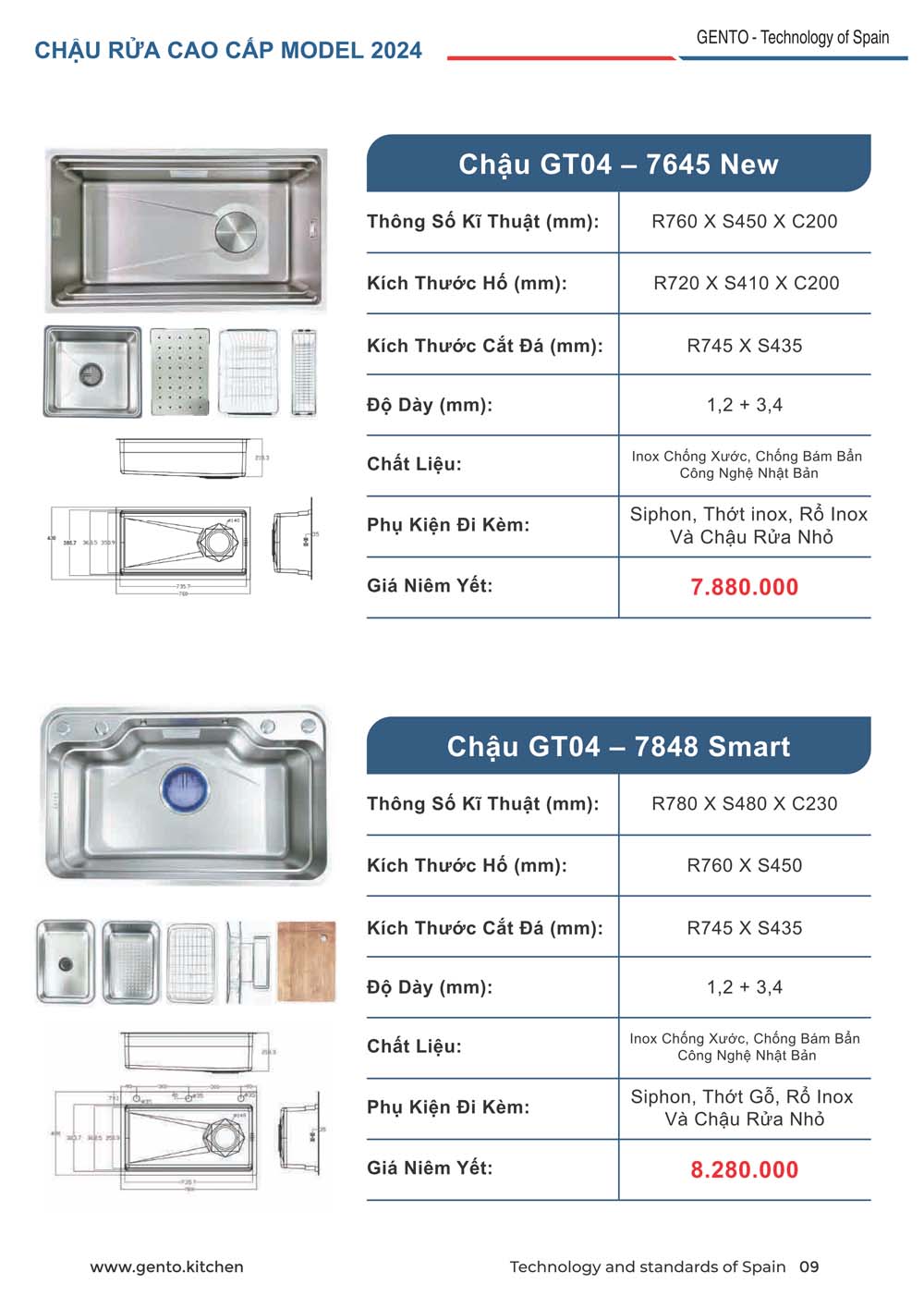 Catalogue GENTO 2024 Thiet bi nha bep 9