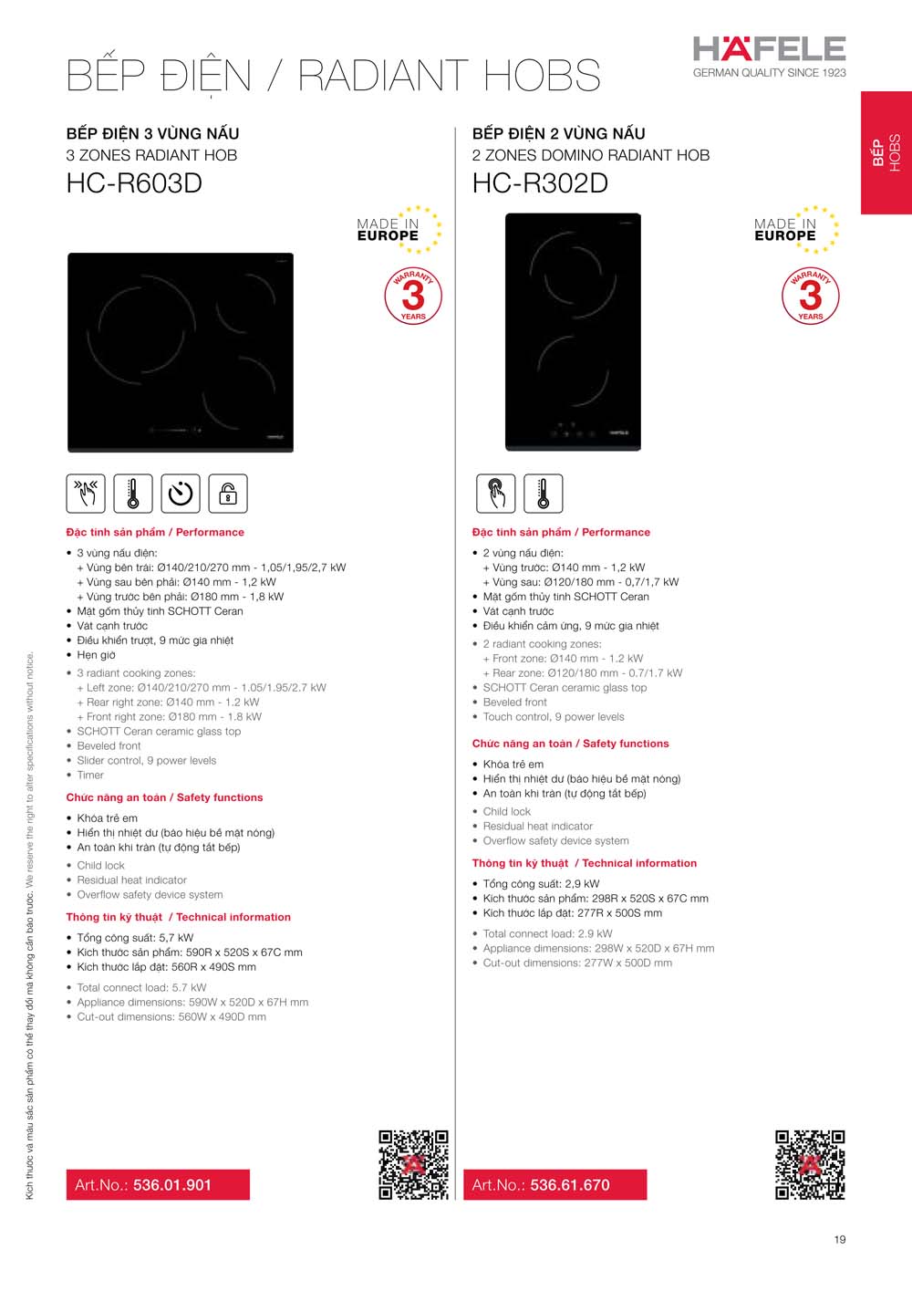 Catalogue HAFELE 2024 Bang gia thiet bi nha bep gia dung 019