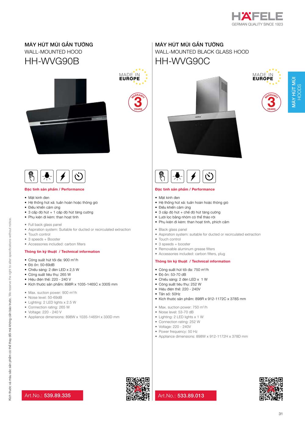 Catalogue HAFELE 2024 Bang gia thiet bi nha bep gia dung 031