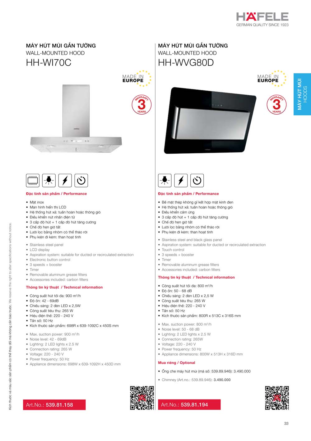 Catalogue HAFELE 2024 Bang gia thiet bi nha bep gia dung 033