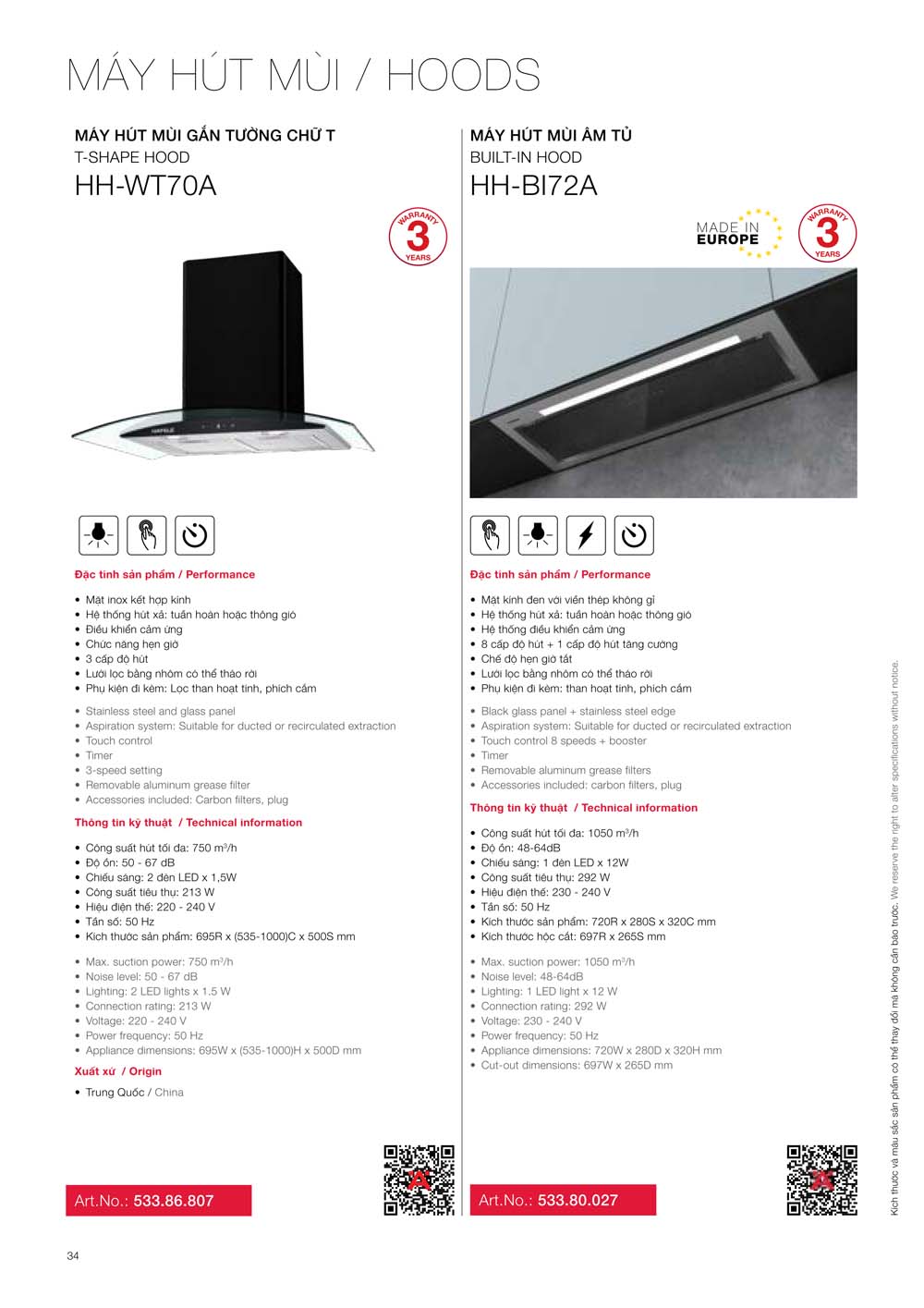 Catalogue HAFELE 2024 Bang gia thiet bi nha bep gia dung 034