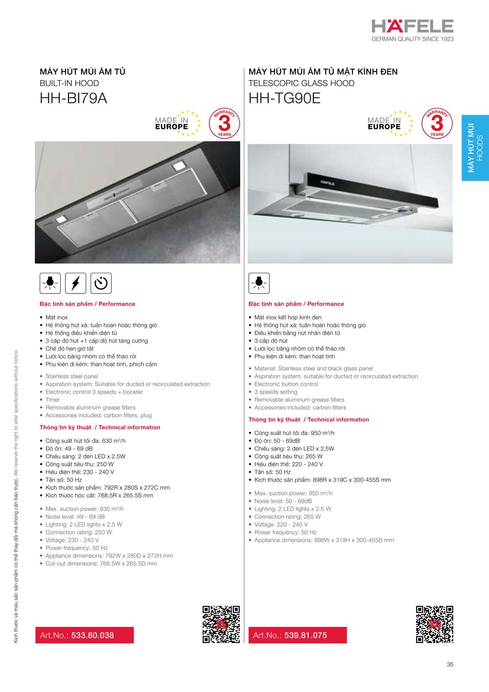 Catalogue HAFELE 2024 Bang gia thiet bi nha bep gia dung 035