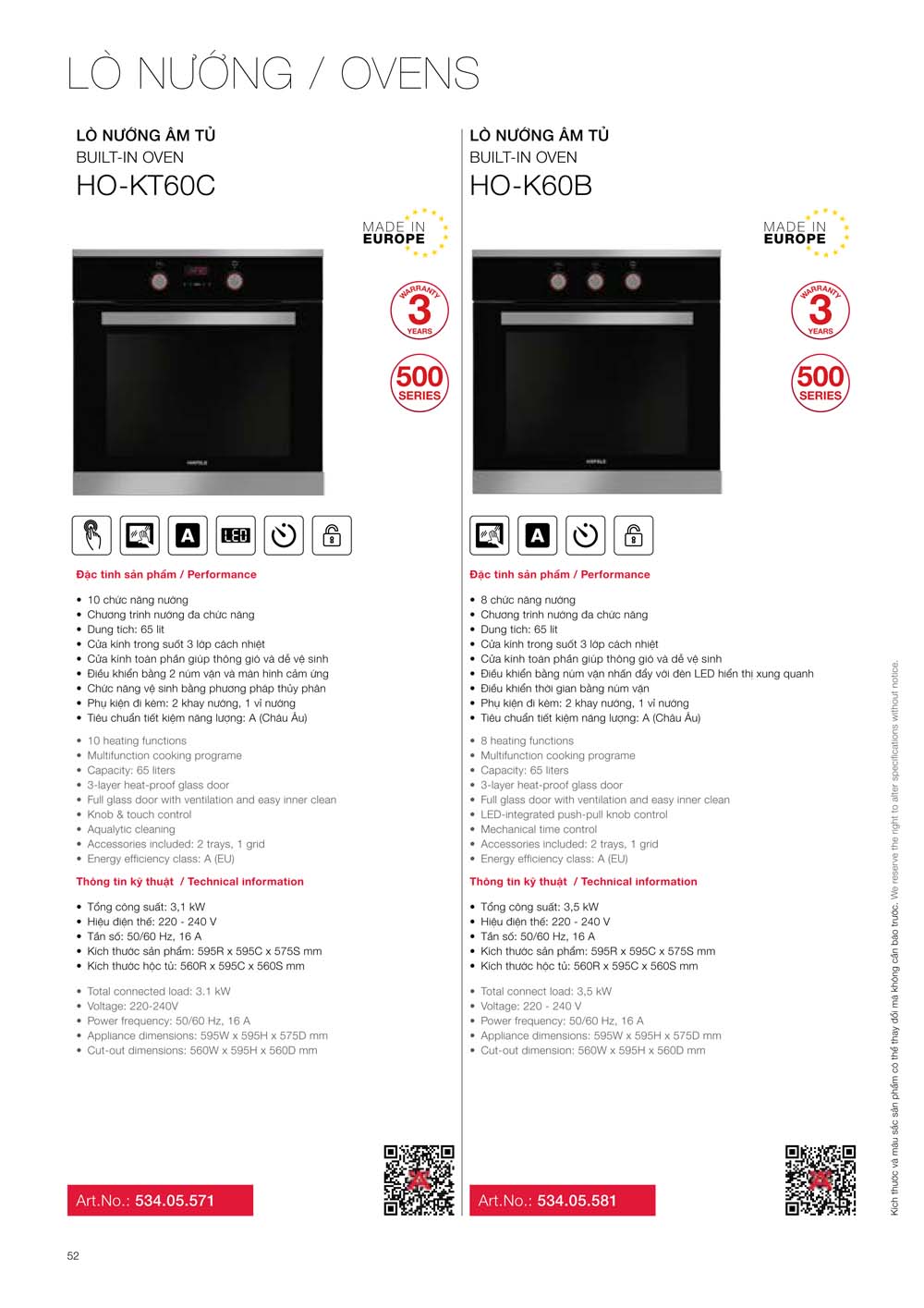 Catalogue HAFELE 2024 Bang gia thiet bi nha bep gia dung 052