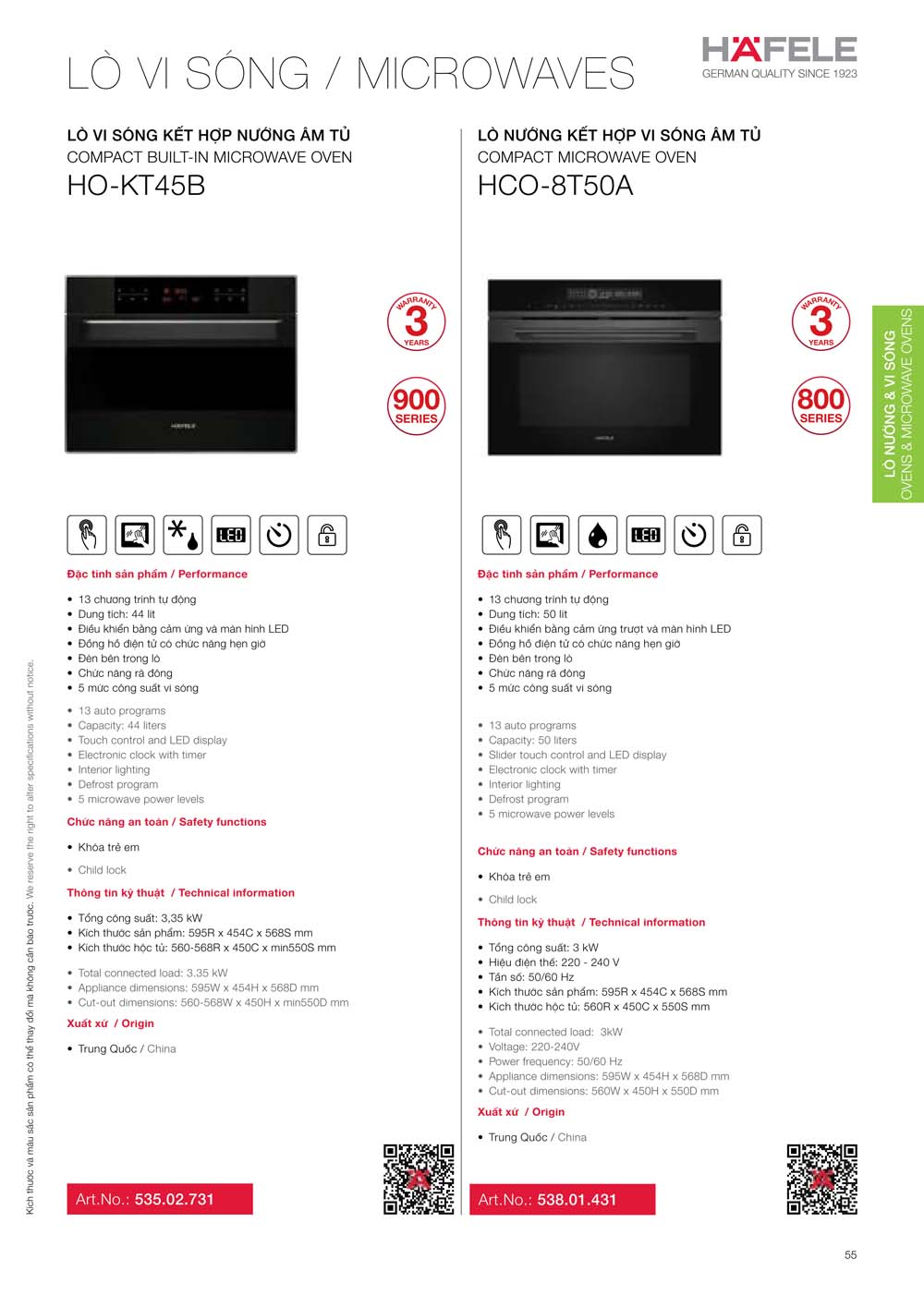 Catalogue HAFELE 2024 Bang gia thiet bi nha bep gia dung 055