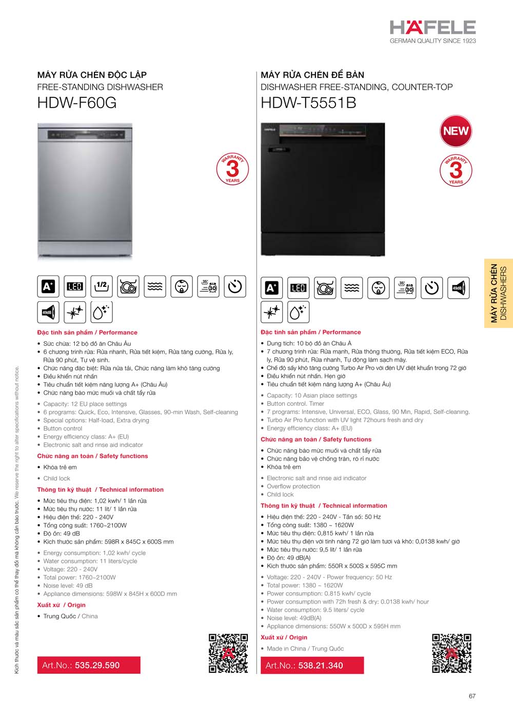 Catalogue HAFELE 2024 Bang gia thiet bi nha bep gia dung 067