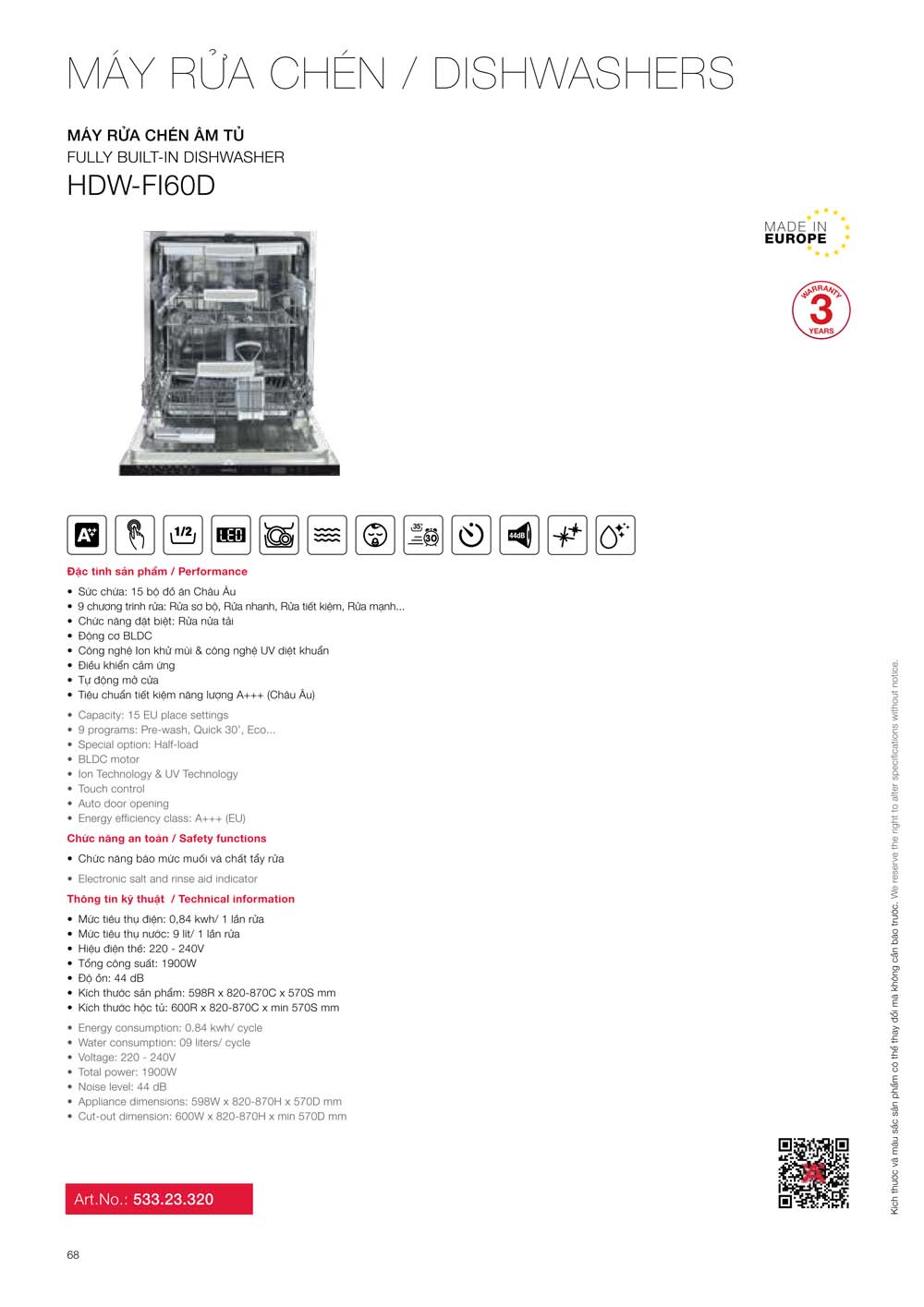 Catalogue HAFELE 2024 Bang gia thiet bi nha bep gia dung 068