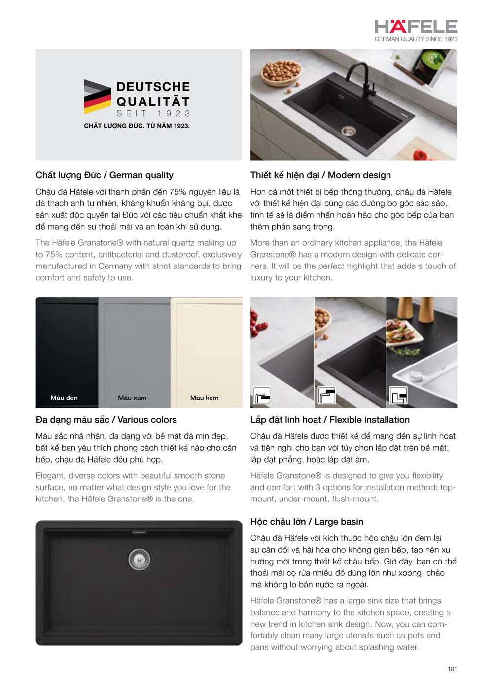 Catalogue HAFELE 2024 Bang gia thiet bi nha bep gia dung 101