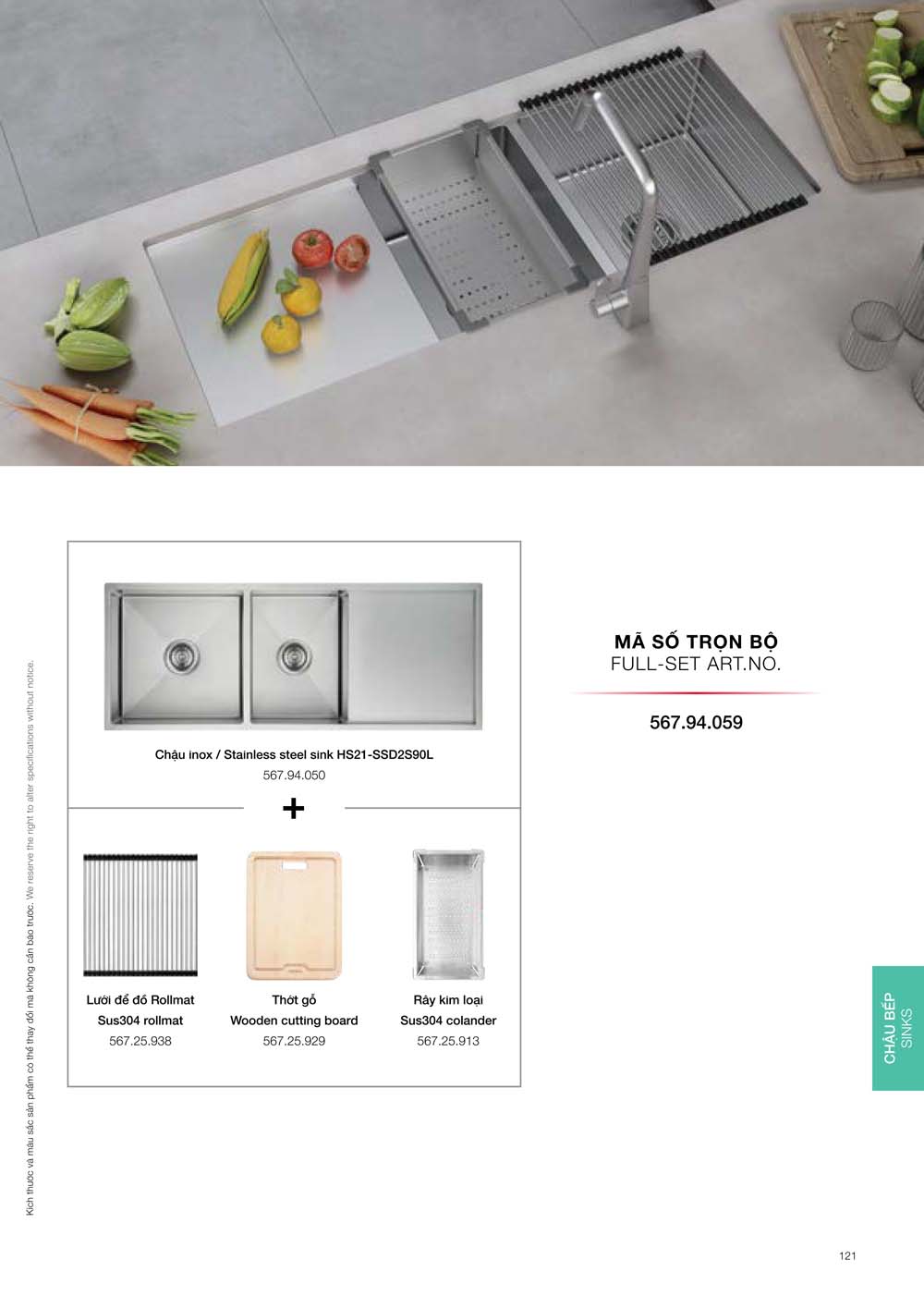 Catalogue HAFELE 2024 Bang gia thiet bi nha bep gia dung 121